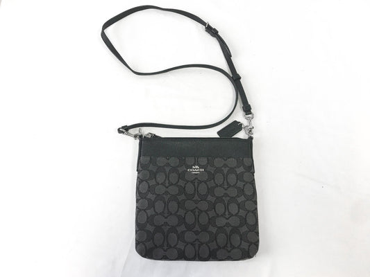 00s Inspired Coach Kitt Messenger Signature C Black/Gray Jacquard Crossbody Bag, Style #59976, Y2K Coach Handbag