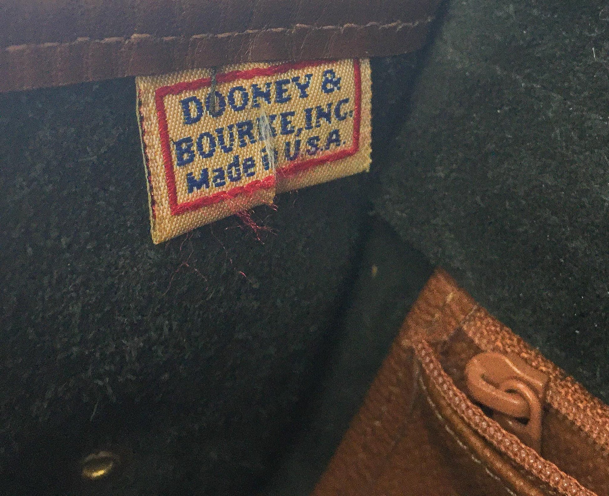 90s Dooney and Bourke Dark Navy (Almost Black) Cedar Leather Carrier Top Handle Crossbody Bag, Vintage Dooney Handbag