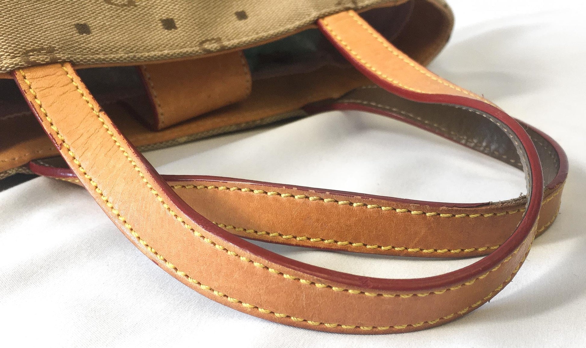 00s Dooney and Bourke Beige/Taupe Monogram Heart Canvas Top Handle Bag with Detachable Crossbody Strap, Y2K Dooney and Bourke Handbag