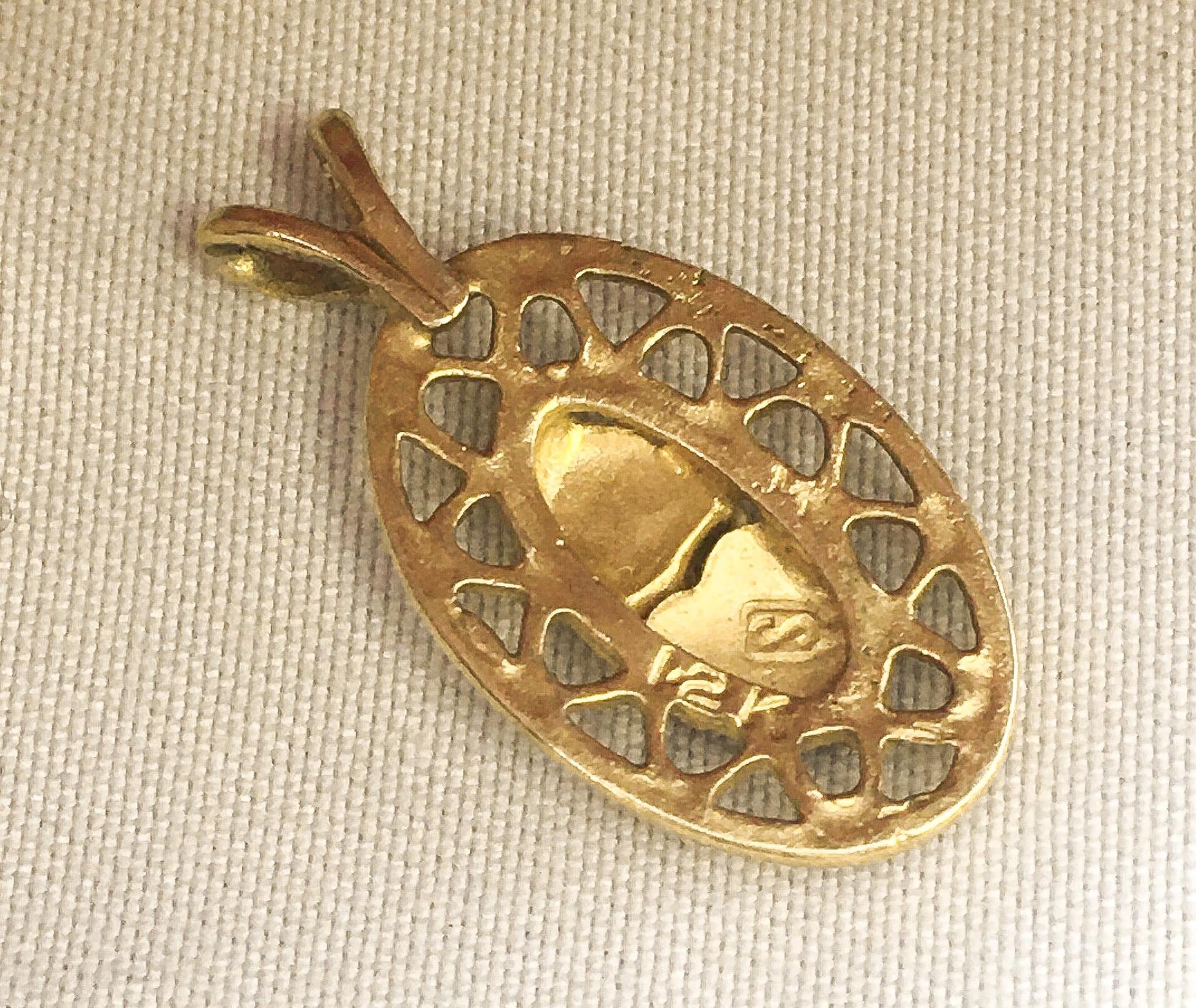 Vintage 12K Black Hills Gold Filigree Leaf Pendant with Stampers Makers Mark, Vintage Black Hills Gold Jewelry