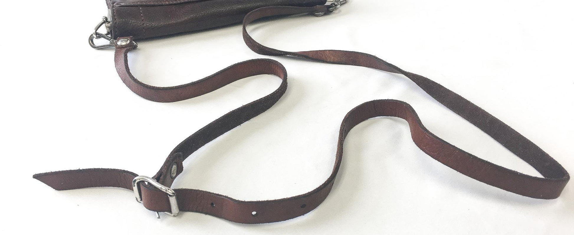 Vintage Inspired Campomaggi Two Toned Brown Leather Studded Crossbody Bag, Vintage Western Handbag