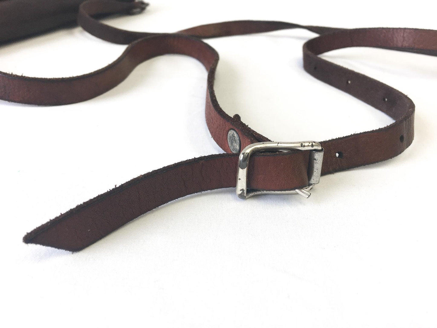 Vintage Inspired Campomaggi Two Toned Brown Leather Studded Crossbody Bag, Vintage Western Handbag