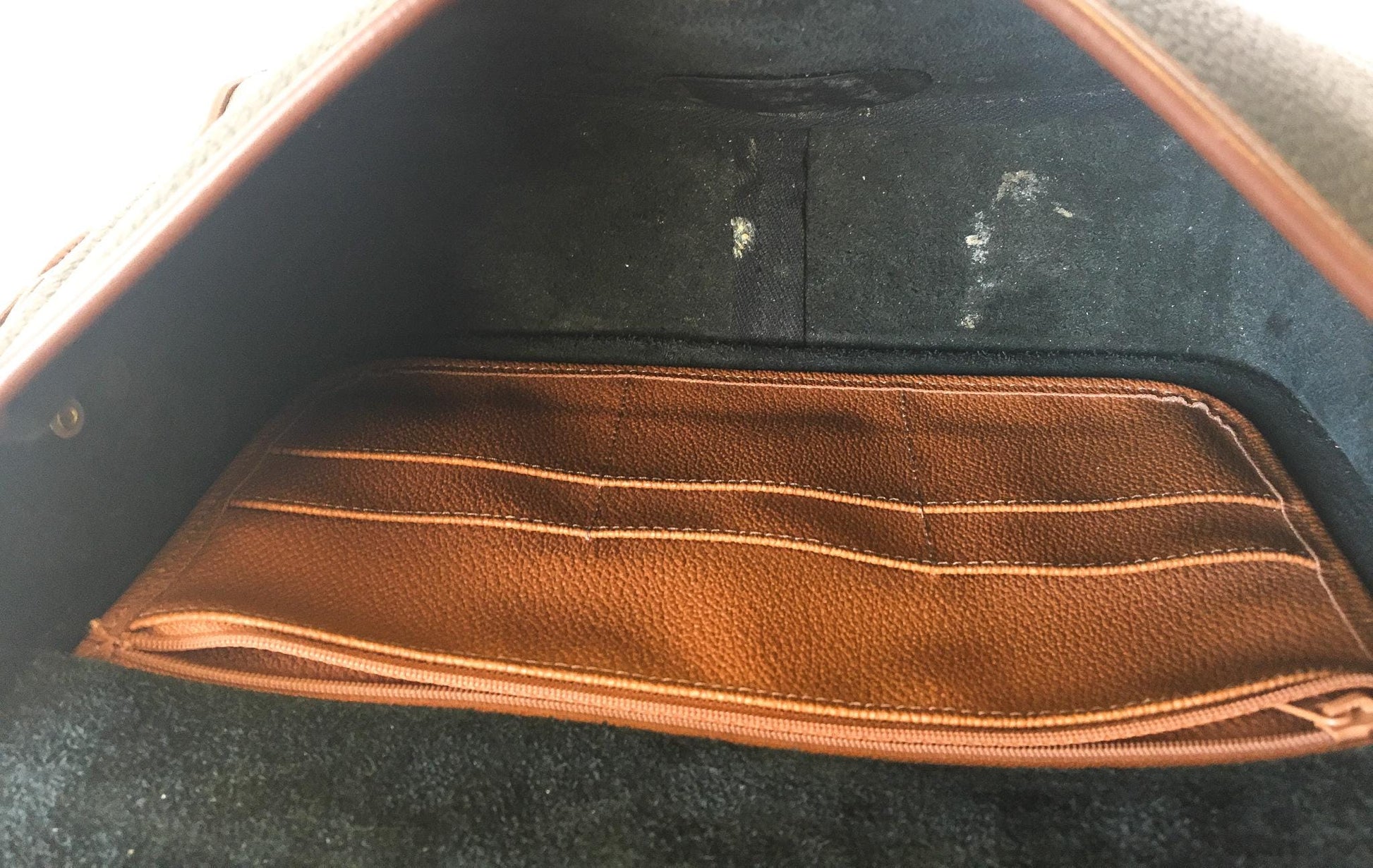 90s Dooney and Bourke Dark Navy (Almost Black) Cedar Leather Carrier Top Handle Crossbody Bag, Vintage Dooney Handbag