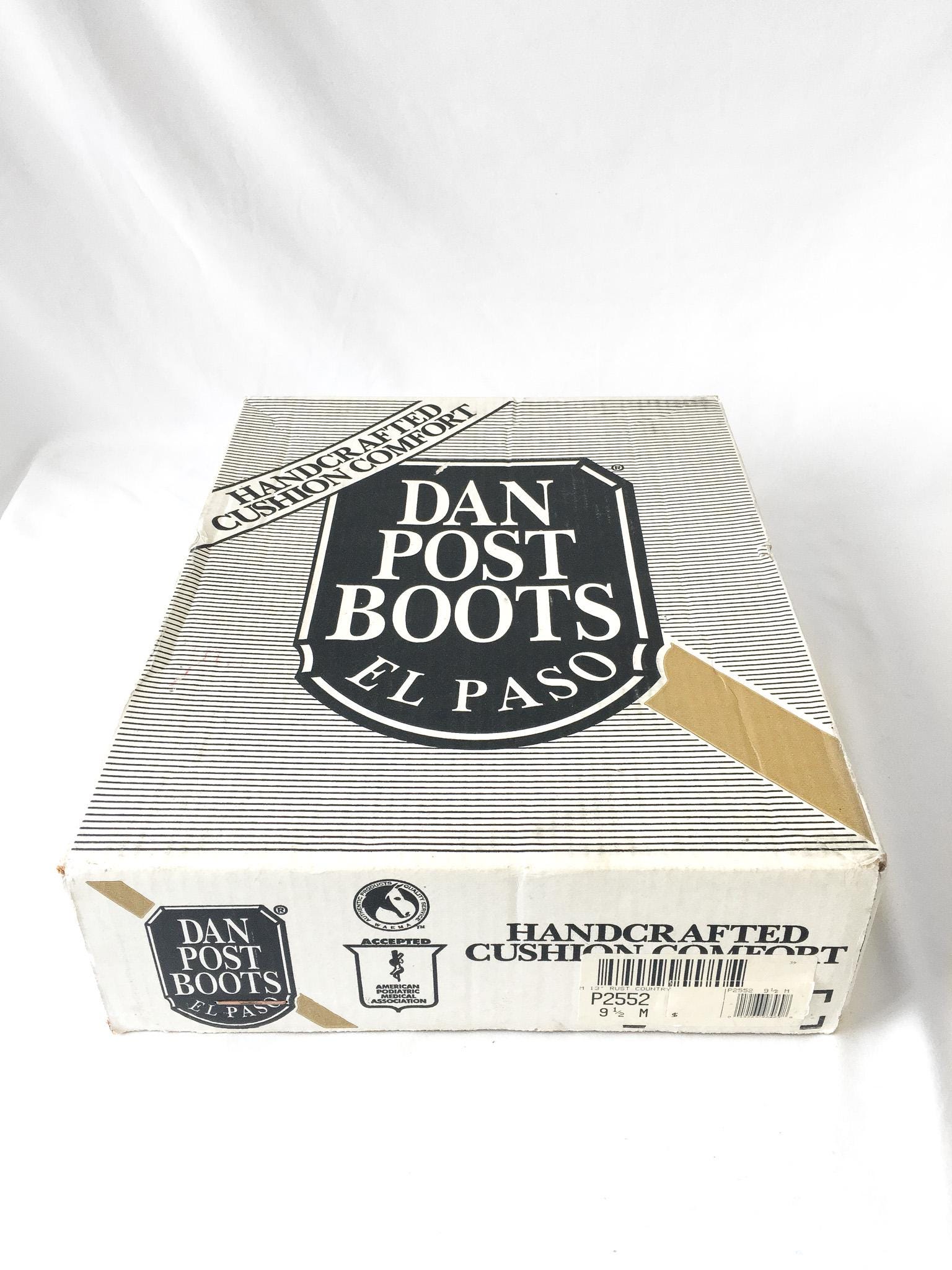 Vintage Dan Post Marlboro Edition Brown Embroidered Leather Cowboy Boots, in Original Box, Women's Sz. 9.5M, Vintage Western Boots