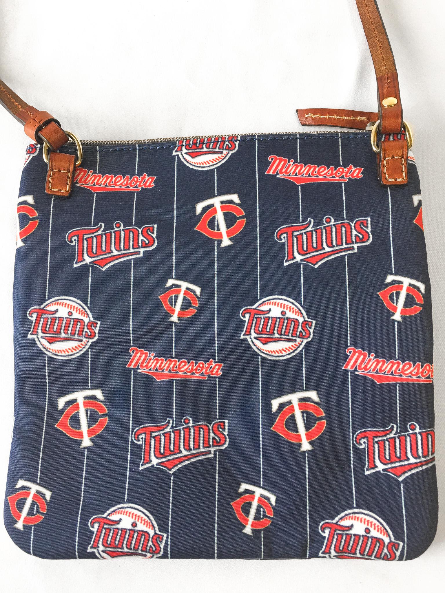 Navy Dooney and Bourke Minnesota Twins Baseball Team Logo MLB Crossbody Bag