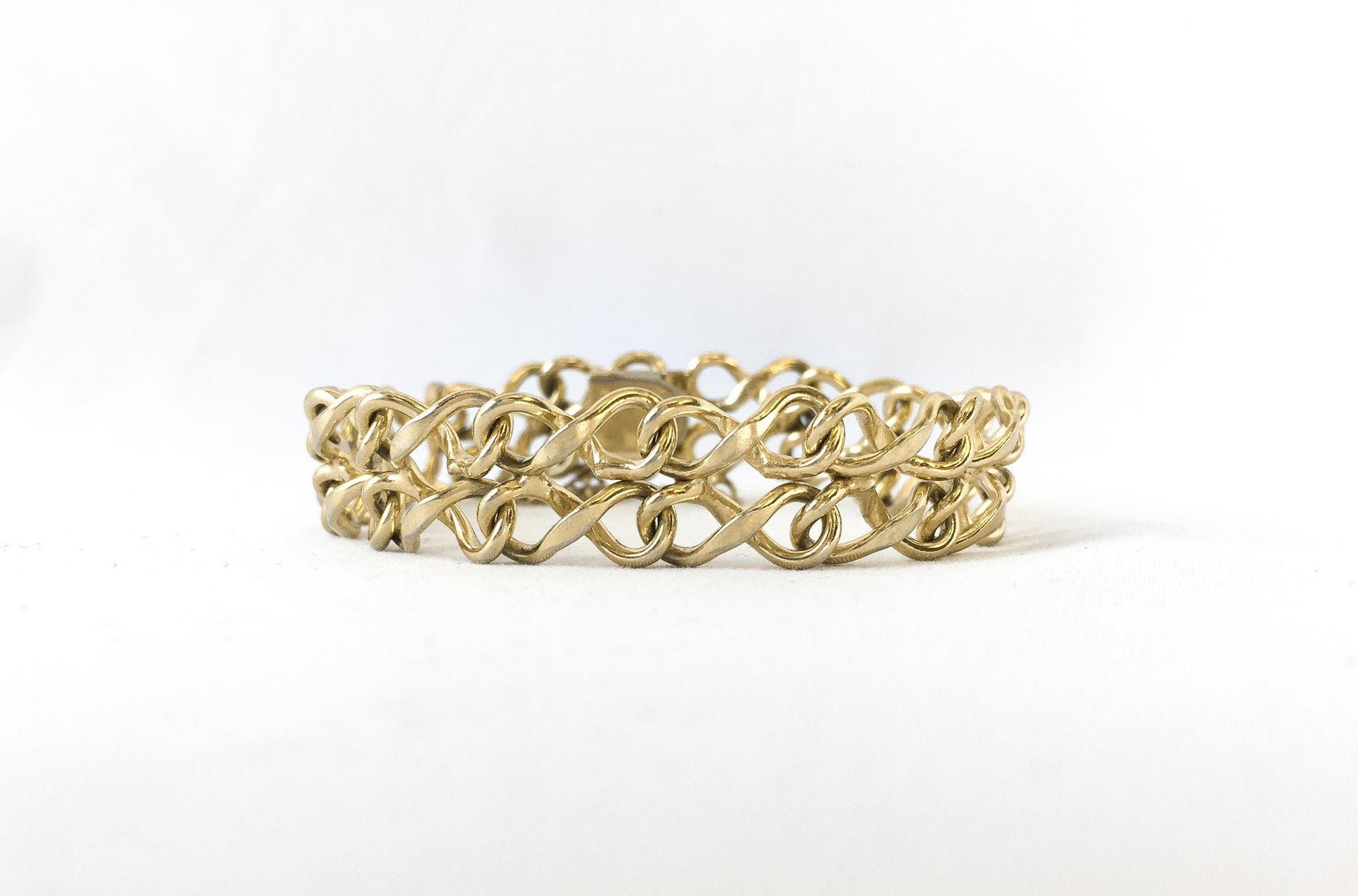Vintage 12K Gold Filled Double Infinity Link Bracelet, 6.5", Everyday Simple Bracelet