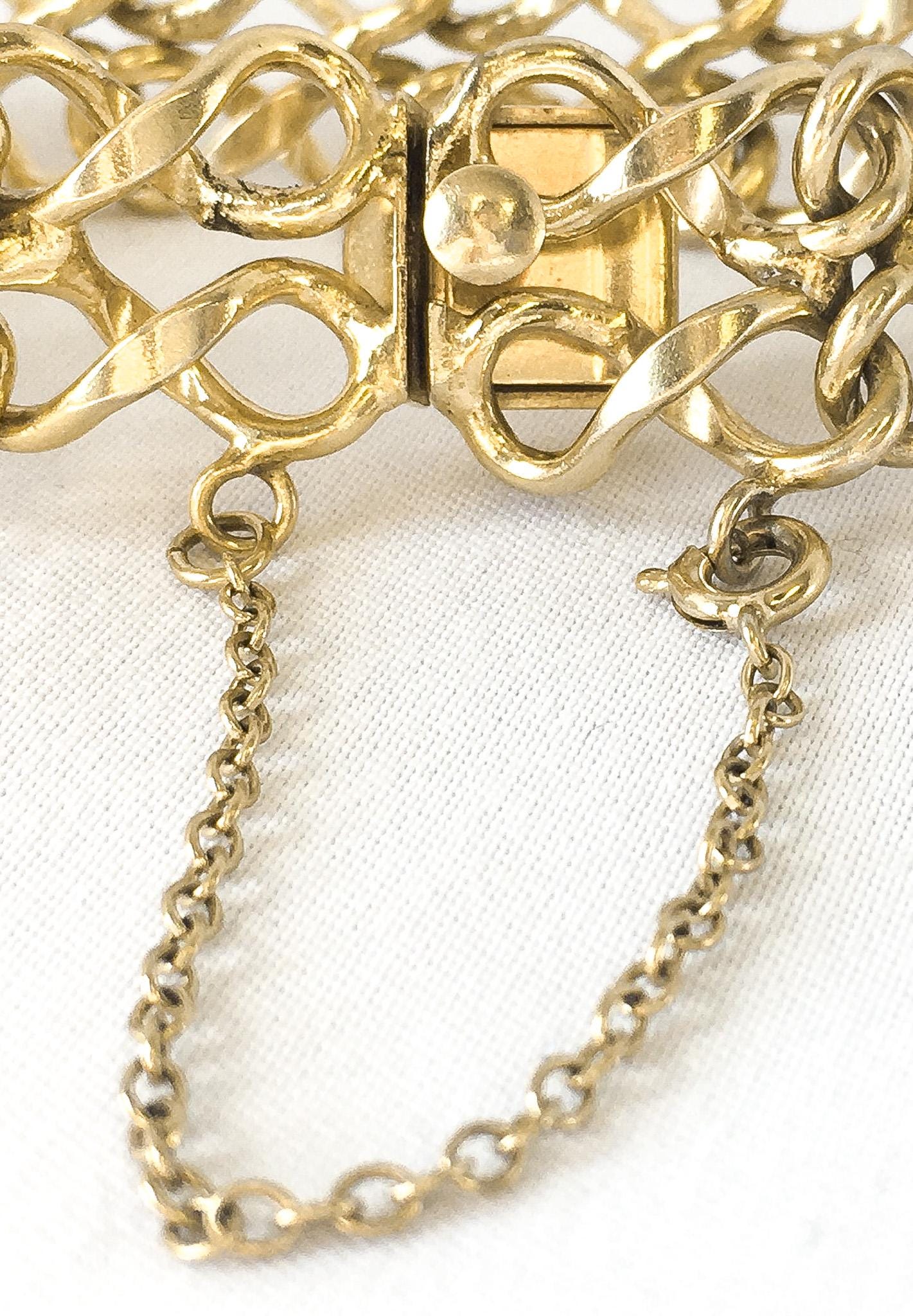 Vintage 12K Gold Filled Double Infinity Link Bracelet, 6.5", Everyday Simple Bracelet