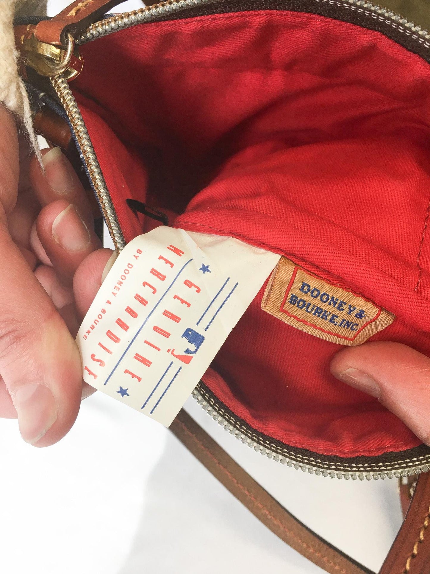 Navy Dooney and Bourke Minnesota Twins Baseball Team Logo MLB Crossbody Bag