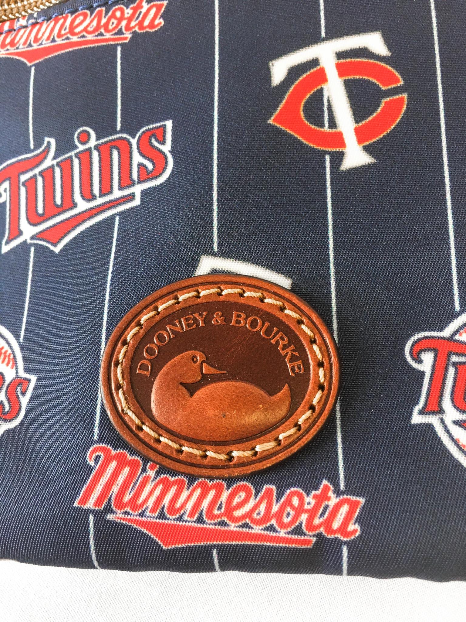 Navy Dooney and Bourke Minnesota Twins Baseball Team Logo MLB Crossbody Bag