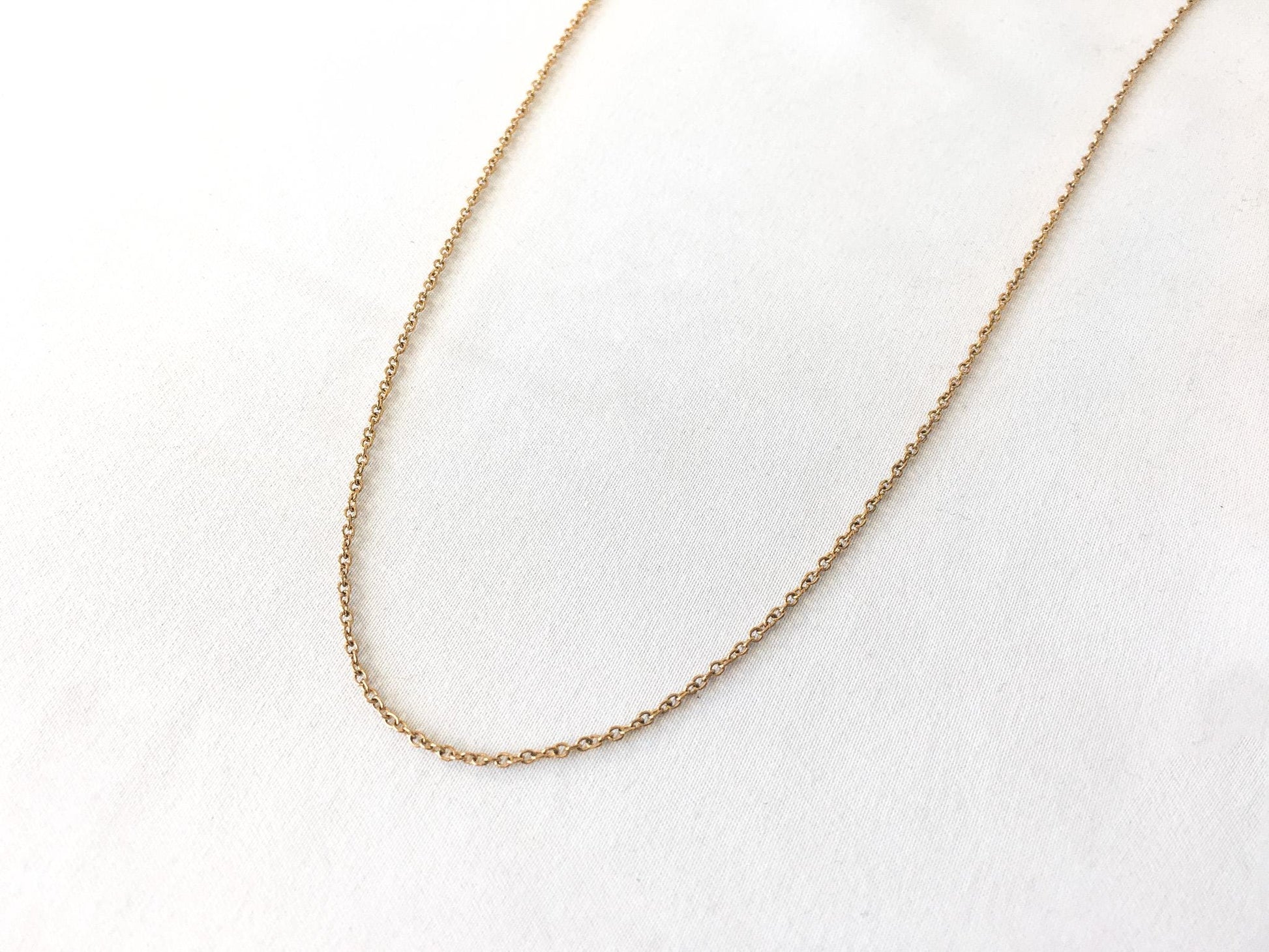 14K Yellow Gold MSCO 18" Chain Necklace, 1mm, Simple Everyday Layering Chain Necklace