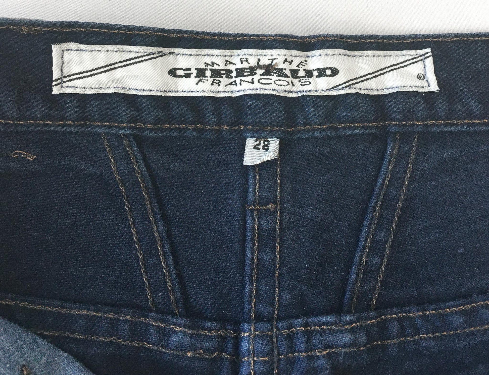 90s Marithe Francois Girbaud Dark Wash High Waist Straight/Tapered Leg Jeans, 28" x 30"