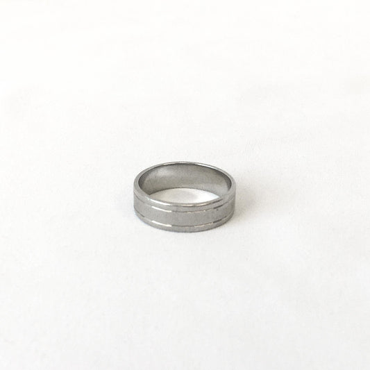 AJJ Birks 10K White Gold Solid Band Ring, Sz. 10, Vintage Wedding Engagement Band