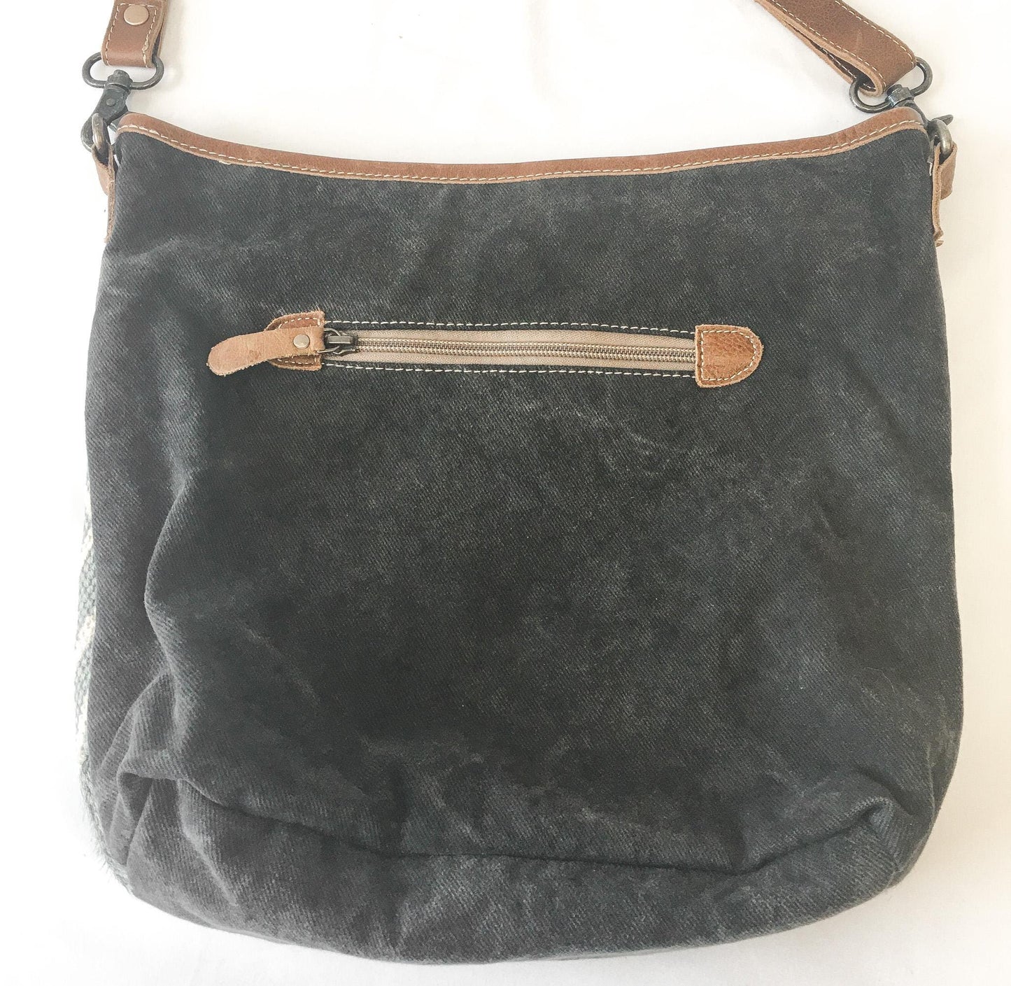Vintage Inspired Myra Bag Oath Gray Faux Fur Geometric Woven Crossbody Bag, Vintage Western Boho Handbag