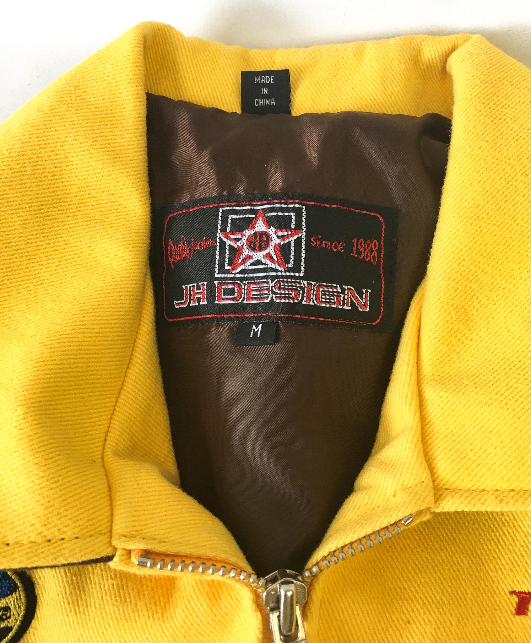 Vintage M&M's Nascar Yellow Brown #38 Elliott Sadler Embroidered Racing Jacket, Sz. M, Vintage Nascar F1 Streetwear Jacket