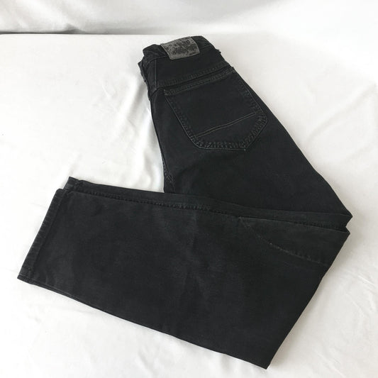 90s Marithe Francois Girbaud Black Stonewashed Straight Leg/Baggy High Rise Jeans, 28" x 30"
