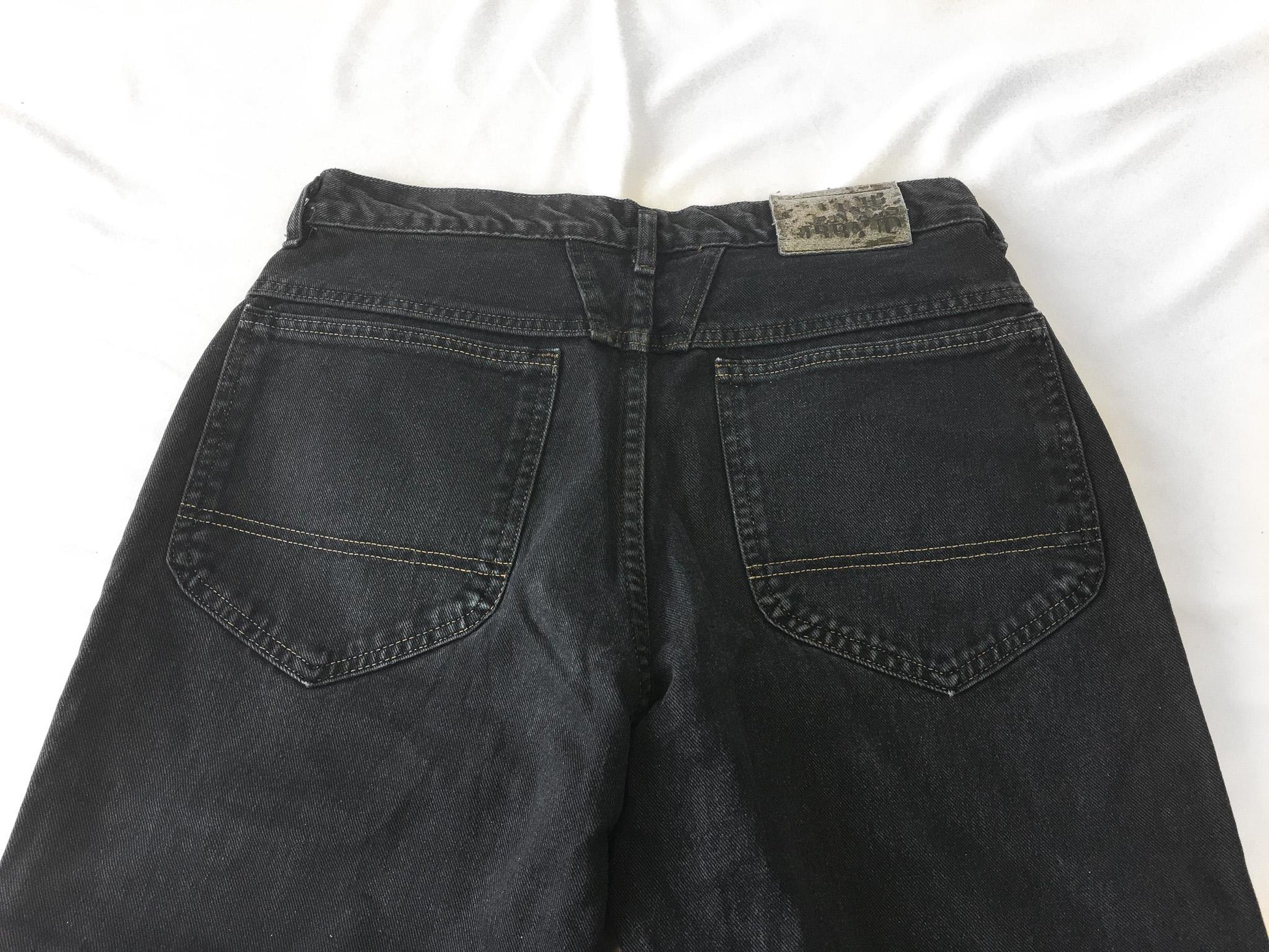 90s Marithe Francois Girbaud Black Stonewashed Straight Leg/Baggy High Rise Jeans, 28" x 30"