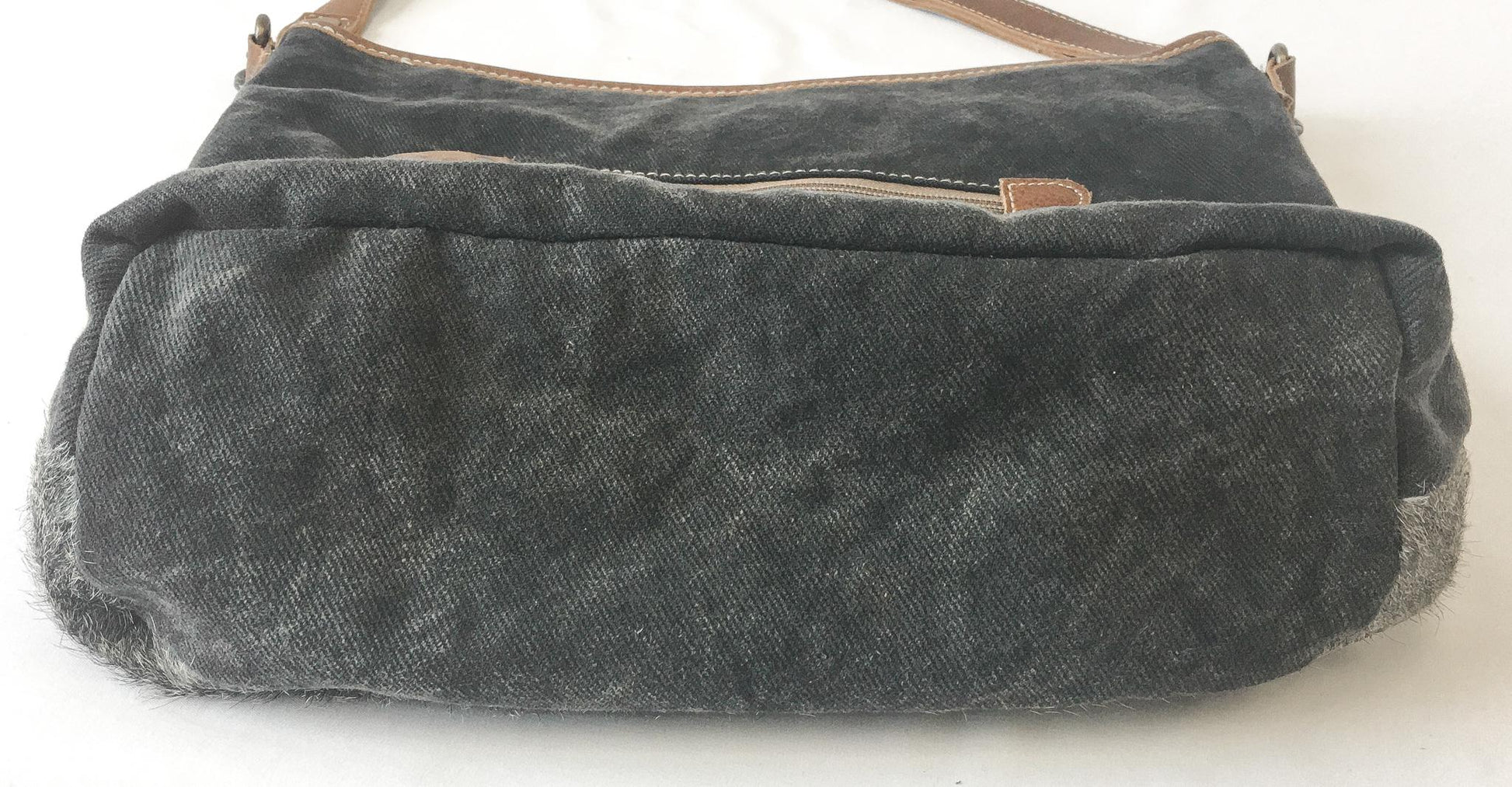 Vintage Inspired Myra Bag Oath Gray Faux Fur Geometric Woven Crossbody Bag, Vintage Western Boho Handbag