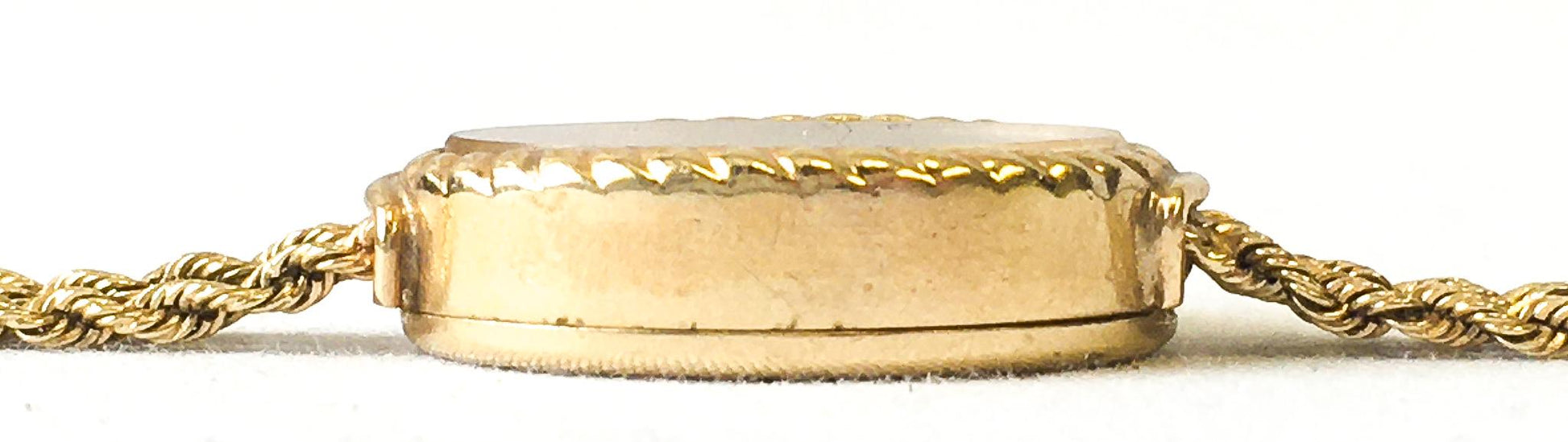 Vintage Geneve 14K Gold 5mm Chain Band Wrist Watch, 7.5", Elegant Classic Everyday Watch