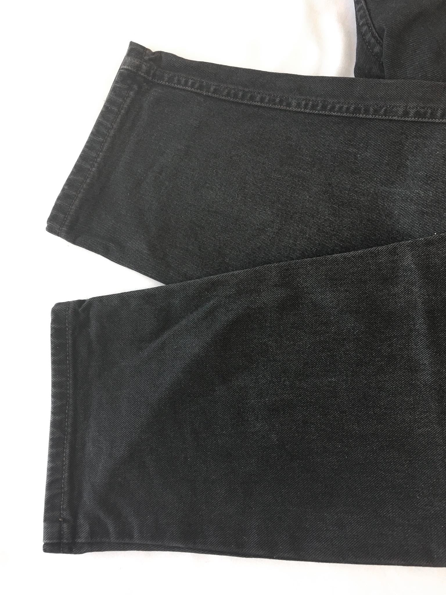 90s Marithe Francois Girbaud Black Stonewashed Straight Leg/Baggy High Rise Jeans, 28" x 30"