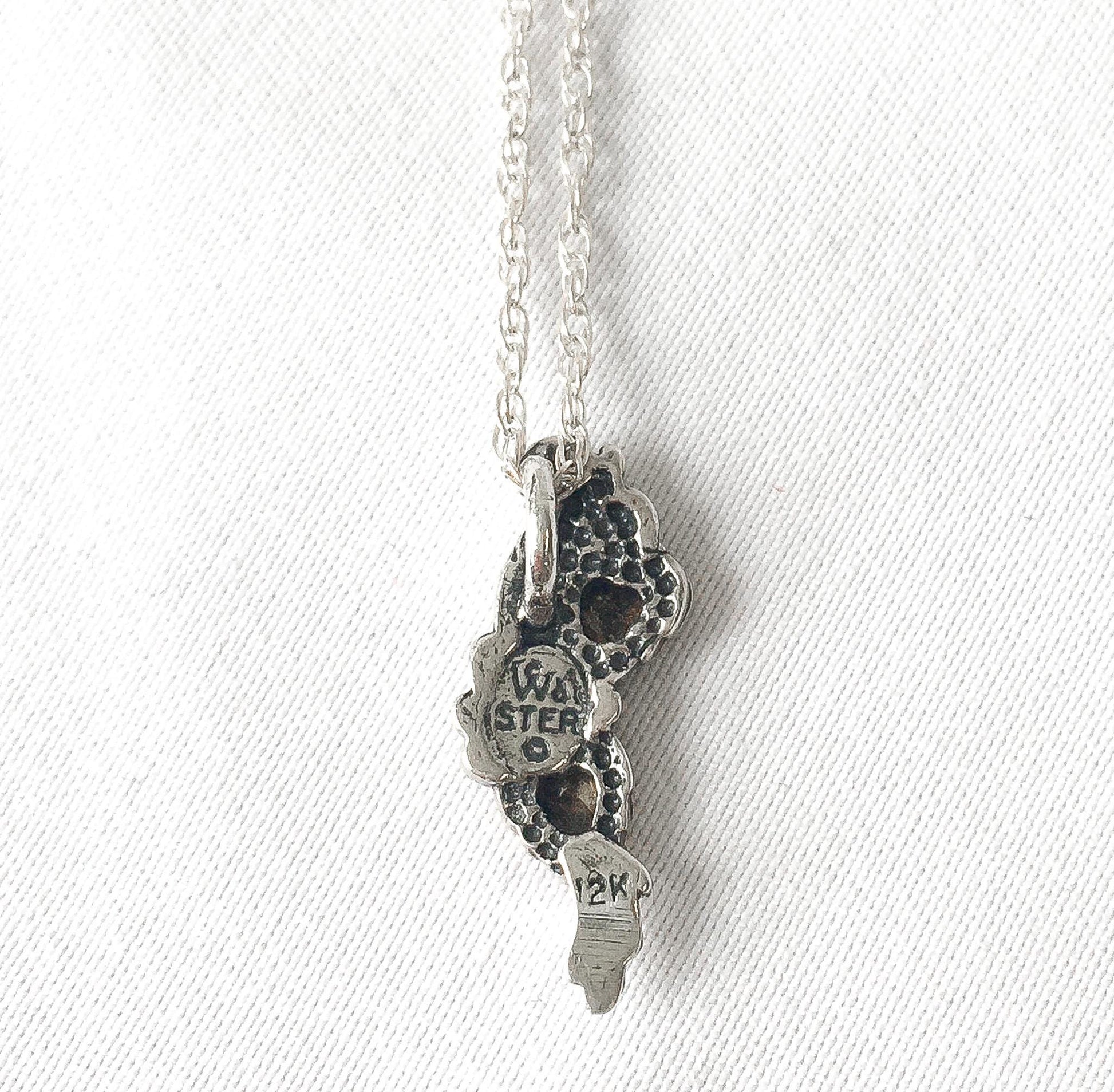 Vintage Black Hills Gold 12K & Sterling Two Leaf Pendant 18" Necklace, Vintage Black Hills Gold Jewelry