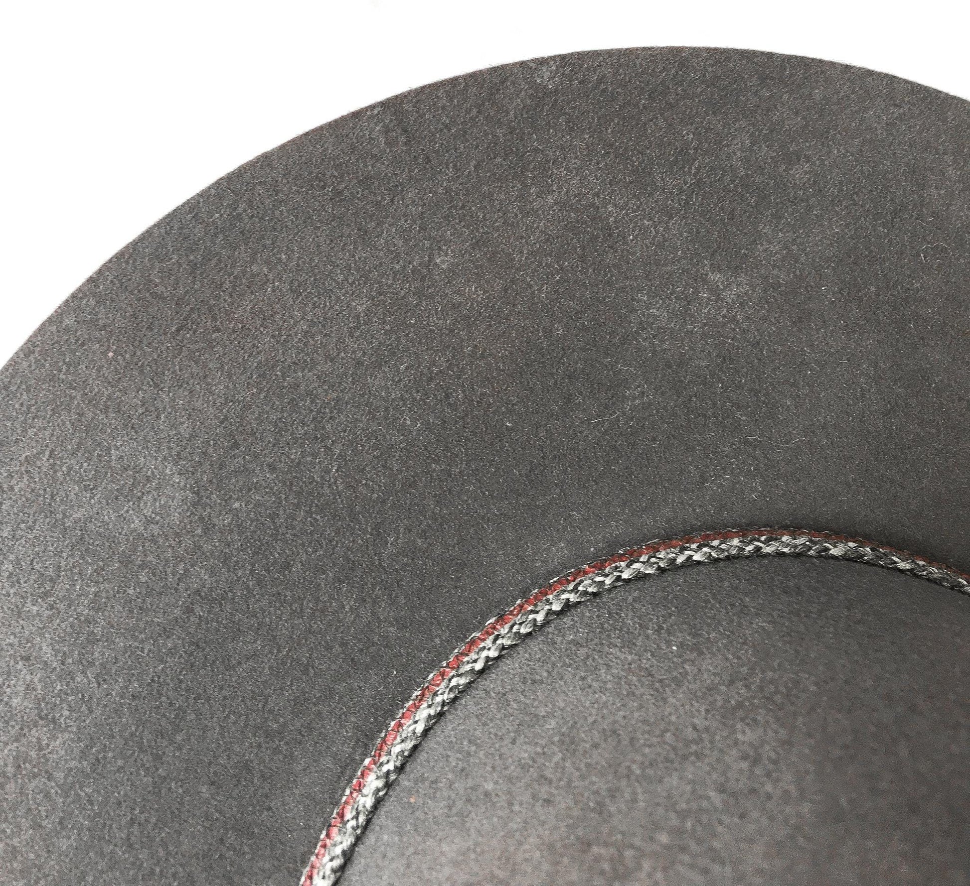 Vintage Beaver Hats Company 5X Gray Flatbrim Cowboy Hat with Woven Snake Band Detail, Sz. 7 1/8, Vintage Western Festival Hat