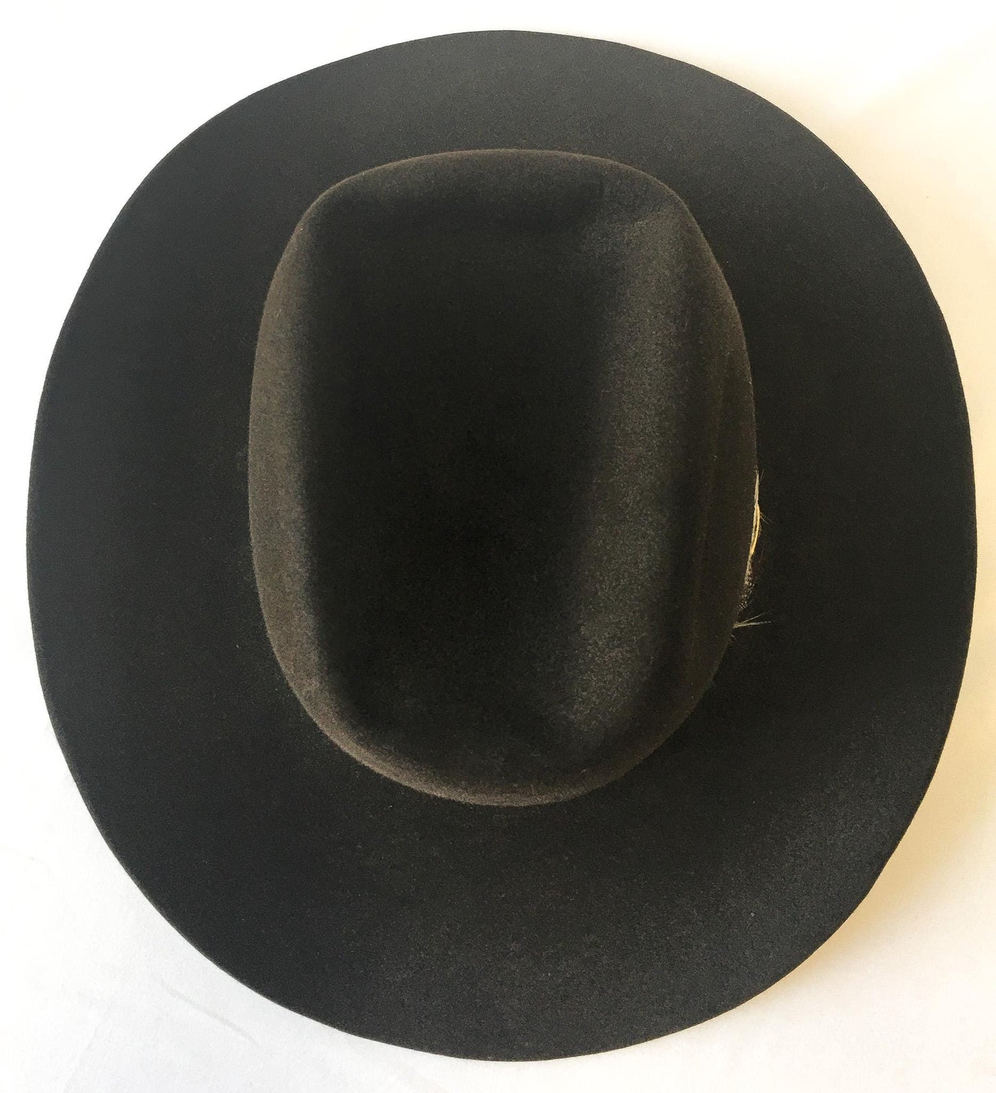 Vintage Stetson 4X Chocolate Brown Cowboy Hat with Red/Yellow/Green/White Gold Buckle Leather Band, Sz. 7 1/4, Vintage Unique Western Hat