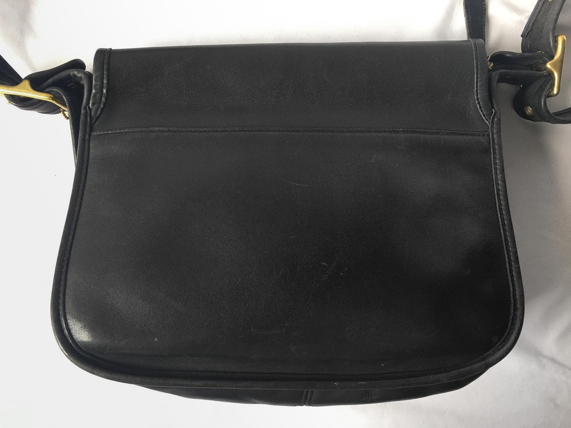 90s Coach Patricia Legacy Saddle Bag Black Leather, Style #9951, 90s Coach Crossbody Shoulder Bag