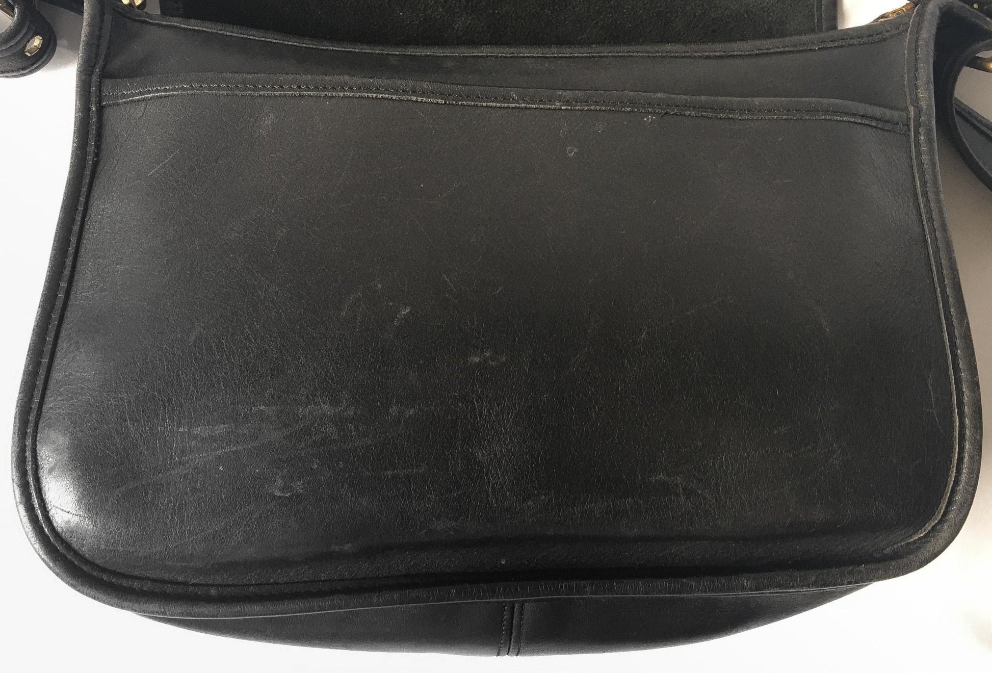 90s Coach Patricia Legacy Saddle Bag Black Leather, Style #9951, 90s Coach Crossbody Shoulder Bag