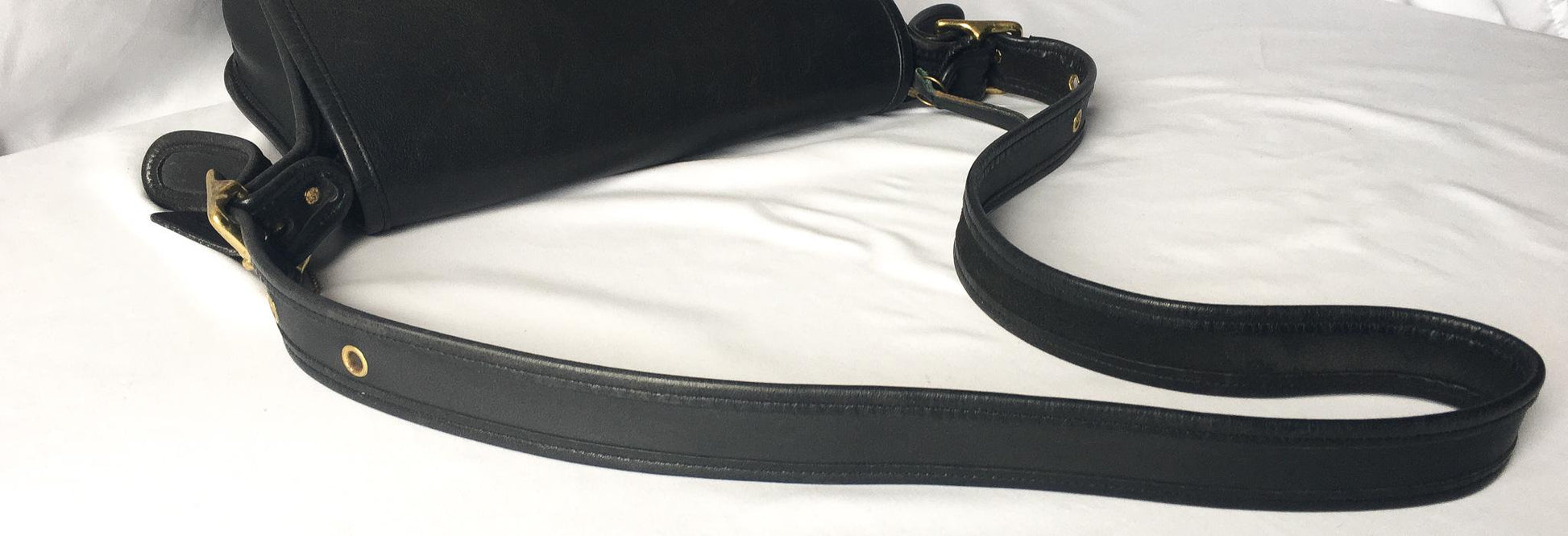 90s Coach Patricia Legacy Saddle Bag Black Leather, Style #9951, 90s Coach Crossbody Shoulder Bag