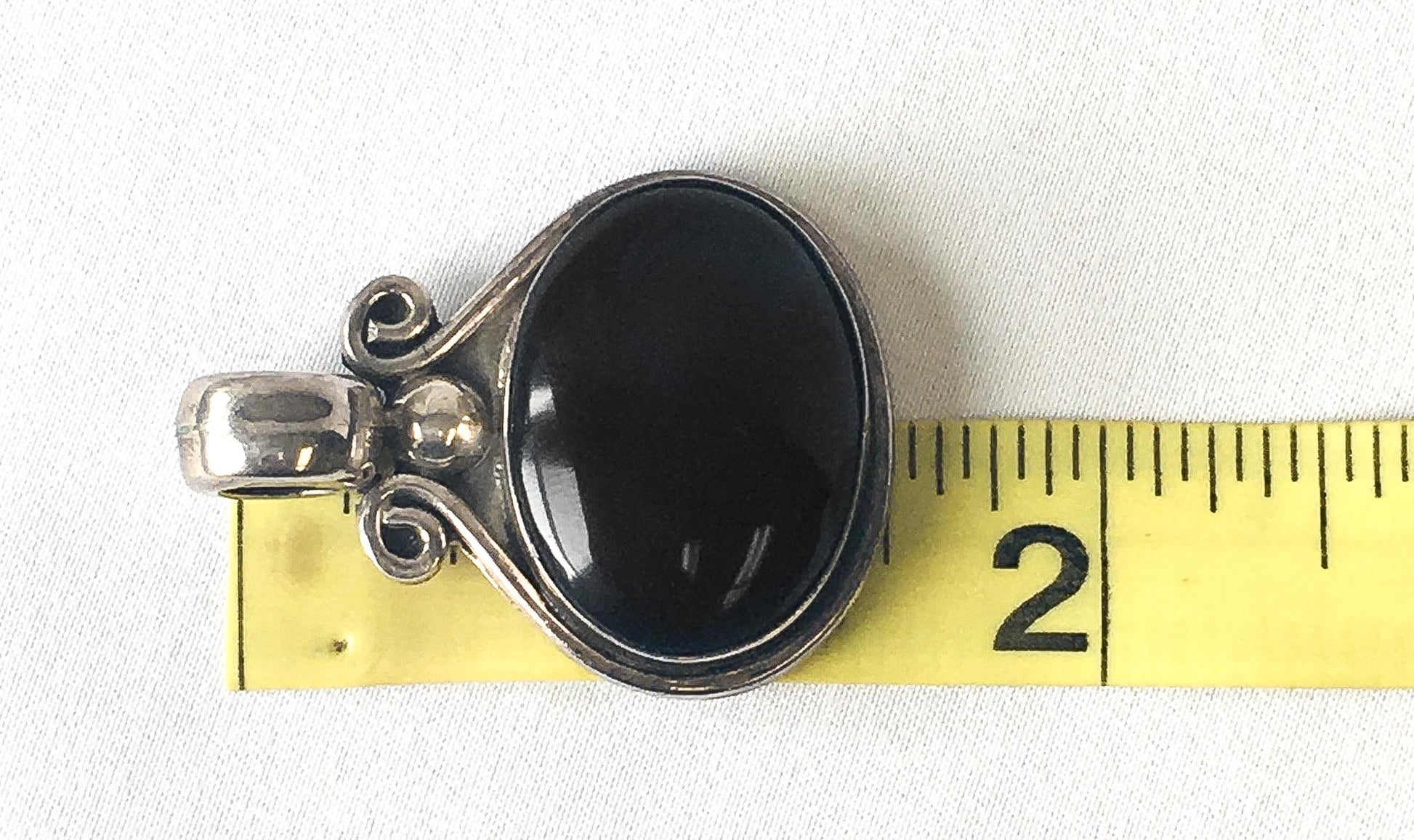 Vintage 925 Mexico Onyx Oval Cabochon Pendant, 1.5", Vintage Boho Style Pendant Jewelry