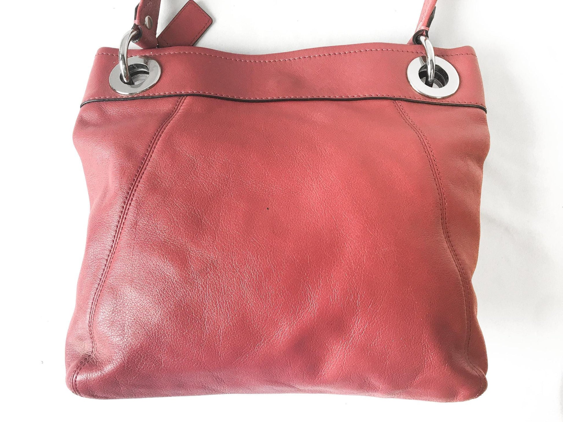 00s Coach Ashley Hippie Dusty Rose Pink Pleated Shoulder Tote Bag with Matching Wallet & Detachable Strap, Style #17605, Y2K Coach Handbag
