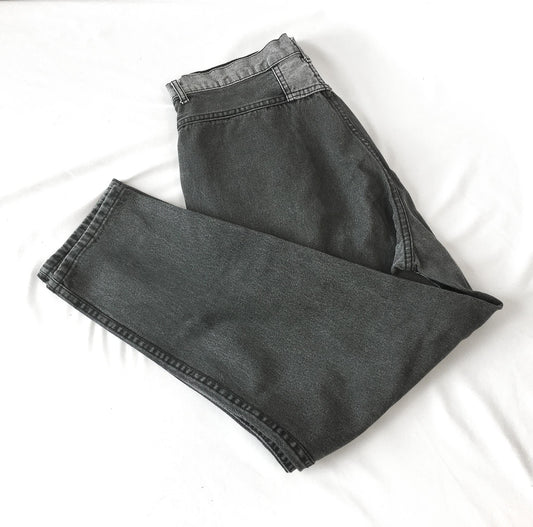 90s Gitano Two-Tone Gray High Rise Straight/Tapered Leg Mom Cropped/Petite Jeans, 30" x 24"