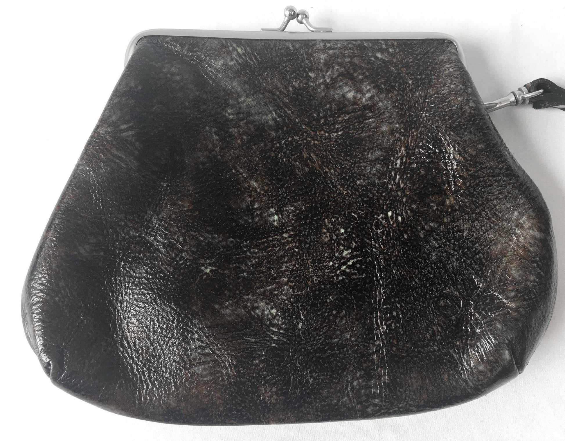 Vintage Inspired Patricia Nash Savena Brown Teal Tooled Leather Clutch Wristlet Coin Pouch, Unique Western Boho Wristlet Handbag