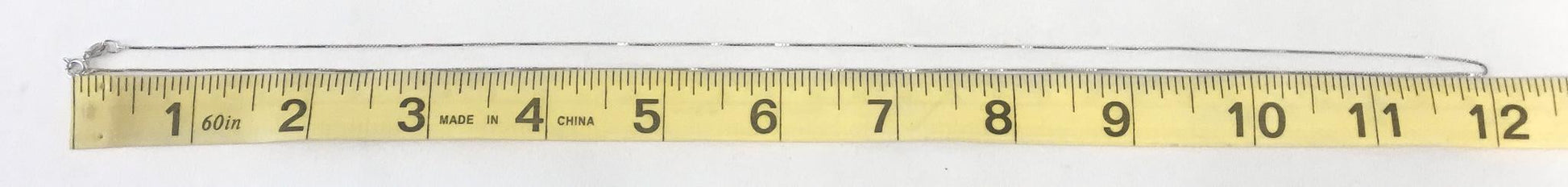 14K White Gold Box 24" Chain Necklace, 1mm Width, Simple Everyday Dainty Layering Chain Necklace