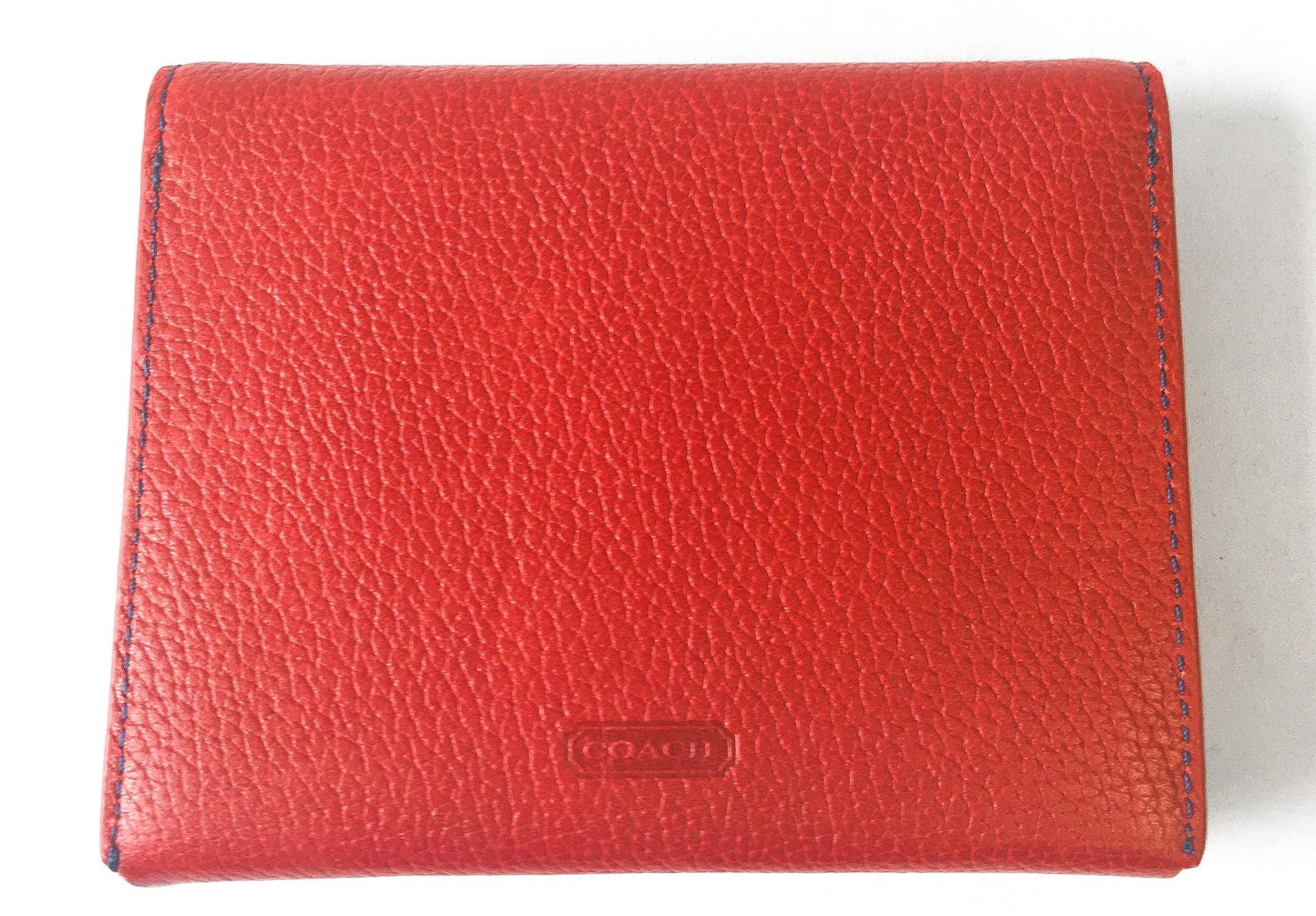 Vintage Coach Red Pebbled Playing Card Travel Case Wallet, Vintage Classy Coach Wallet