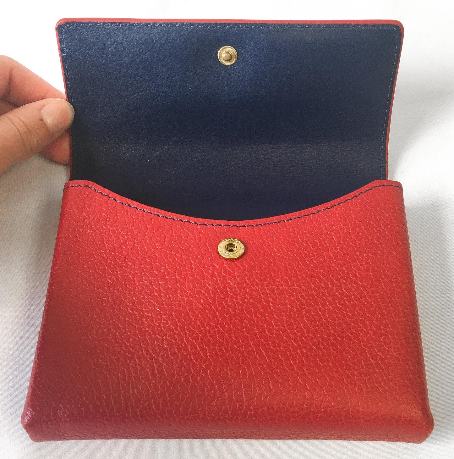 Vintage Coach Red Pebbled Playing Card Travel Case Wallet, Vintage Classy Coach Wallet