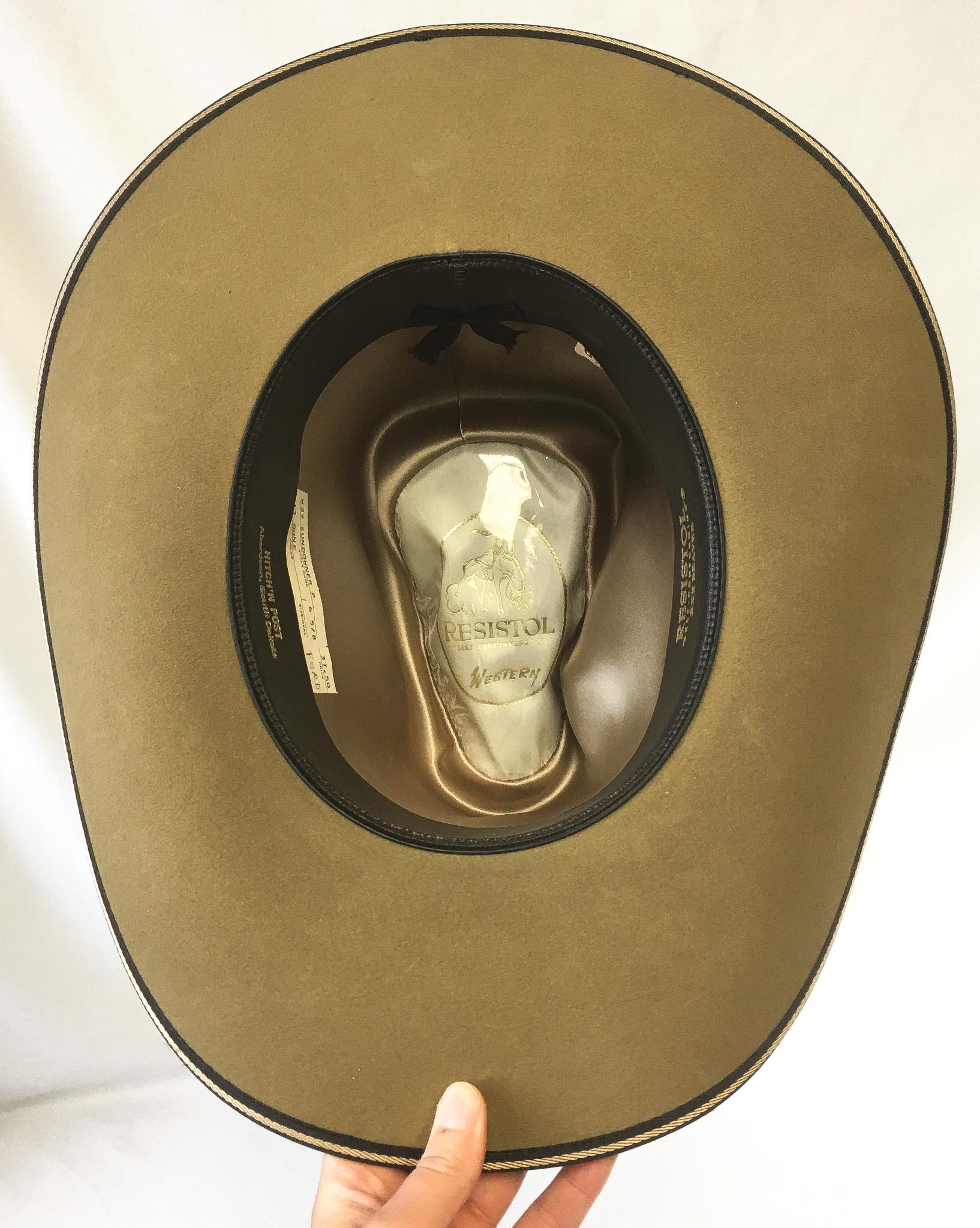 Vintage Resistol 2X Brown Tall Cowboy Hat, Sz. 6 5/8, Vintage Western Hat