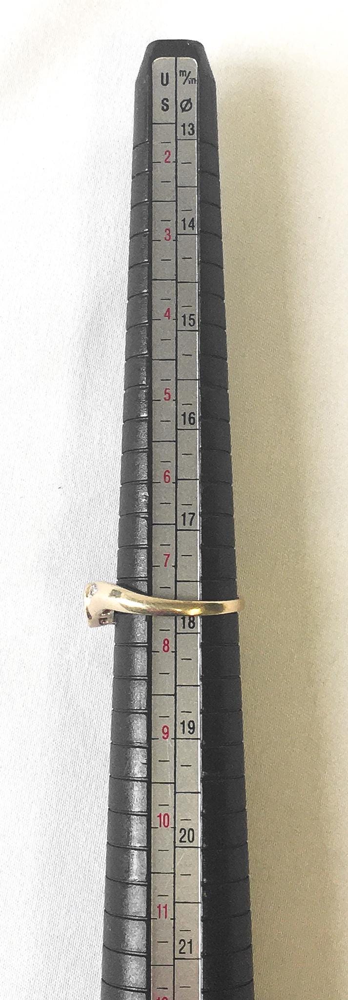 Vintage 10K Yellow Gold Garnet and Diamond Heart Asymmetrical Ring, Sz. 7.5, Vintage Gold Heart Birthstone Ring