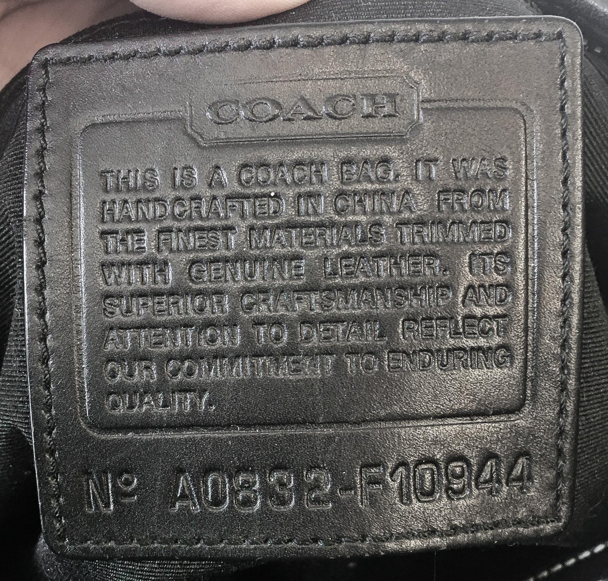 00s Coach Signature C Monogram Black Gray Leather Canvas Crossbody Shoulder Bag, Style #10944, Y2K Coach Handbag