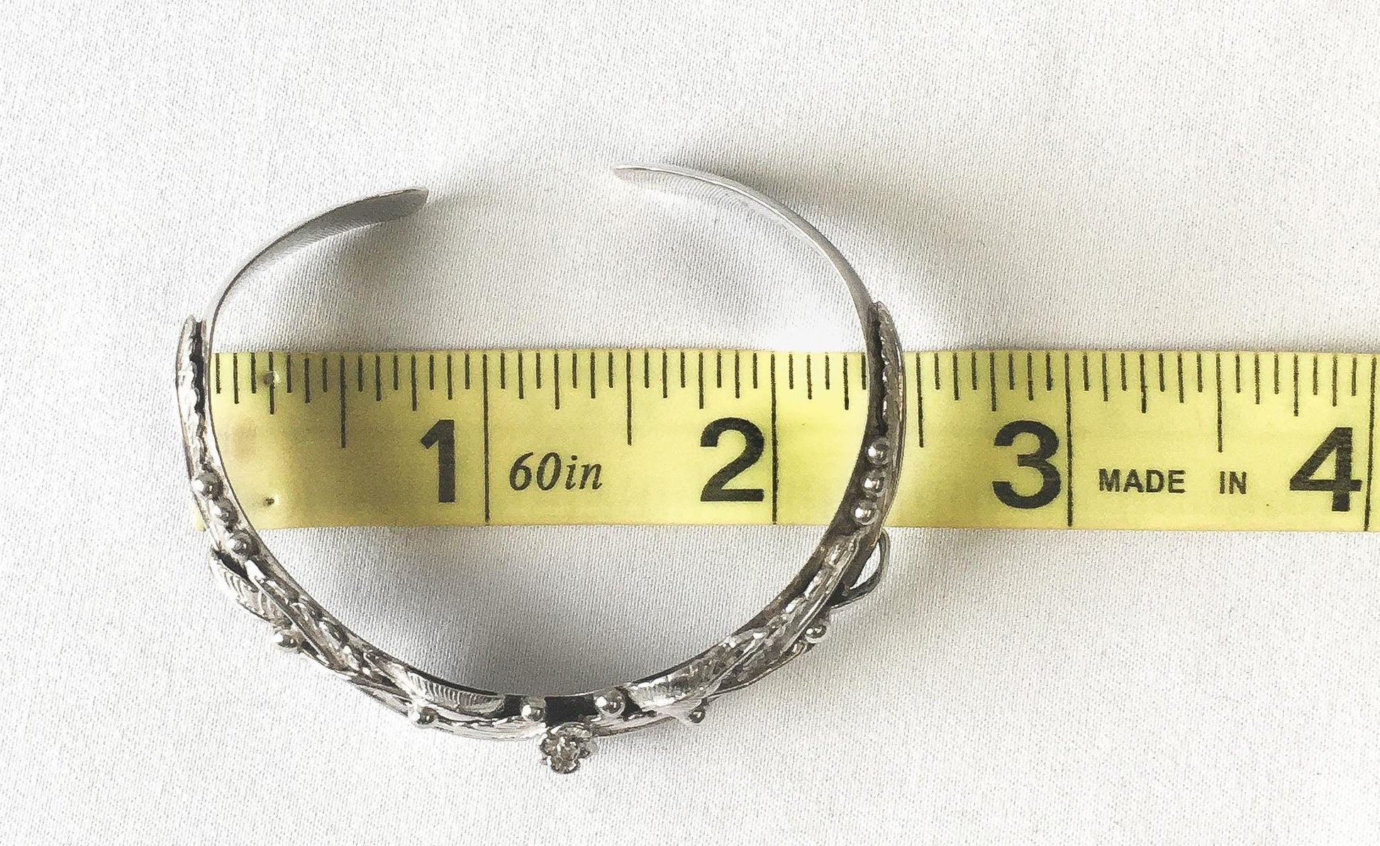 Vintage Les Baker Sterling Silver Floral Adjustable Cuff Bracelet, 5"-6" Wrist, Vintage Navajo Western Boho Bracelet