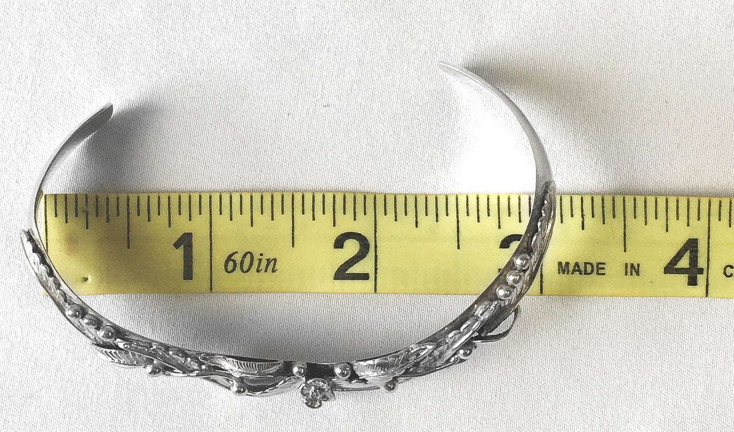 Vintage Les Baker Sterling Silver Floral Adjustable Cuff Bracelet, 5"-6" Wrist, Vintage Navajo Western Boho Bracelet