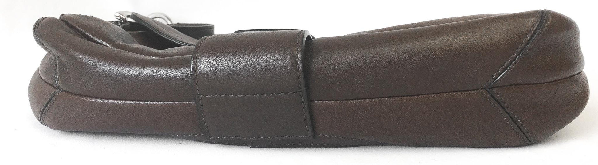 Y2K Coach Dark Brown Soho Buckle Double Pocket Shoulder Bag, Style #3653, Vintage Everyday Classic Coach Handbag