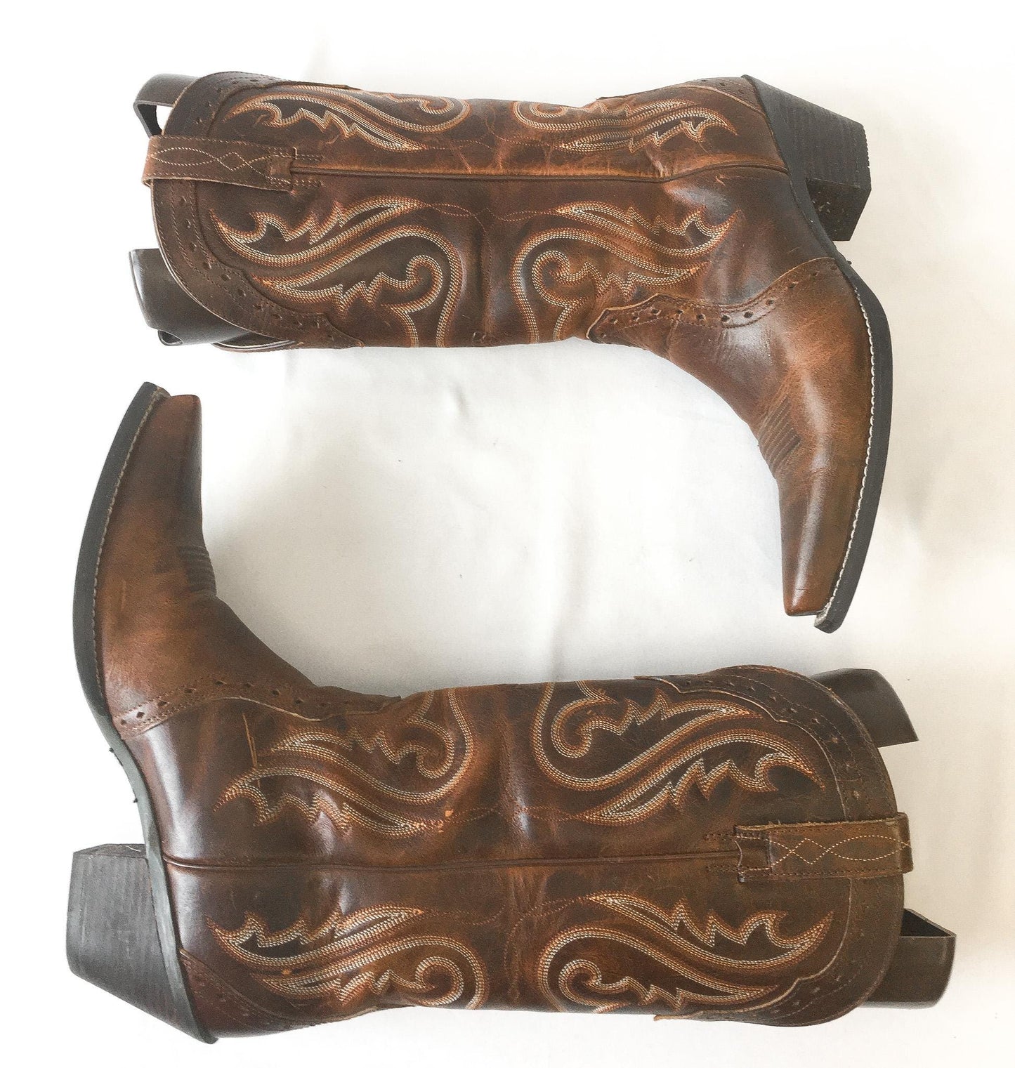Vintage Inspired Ariat Heritage Western X Brown Cowboy Boots, Women's Sz 11B, Style, #10005908, Vintage Western Festival Cowgirl Boots