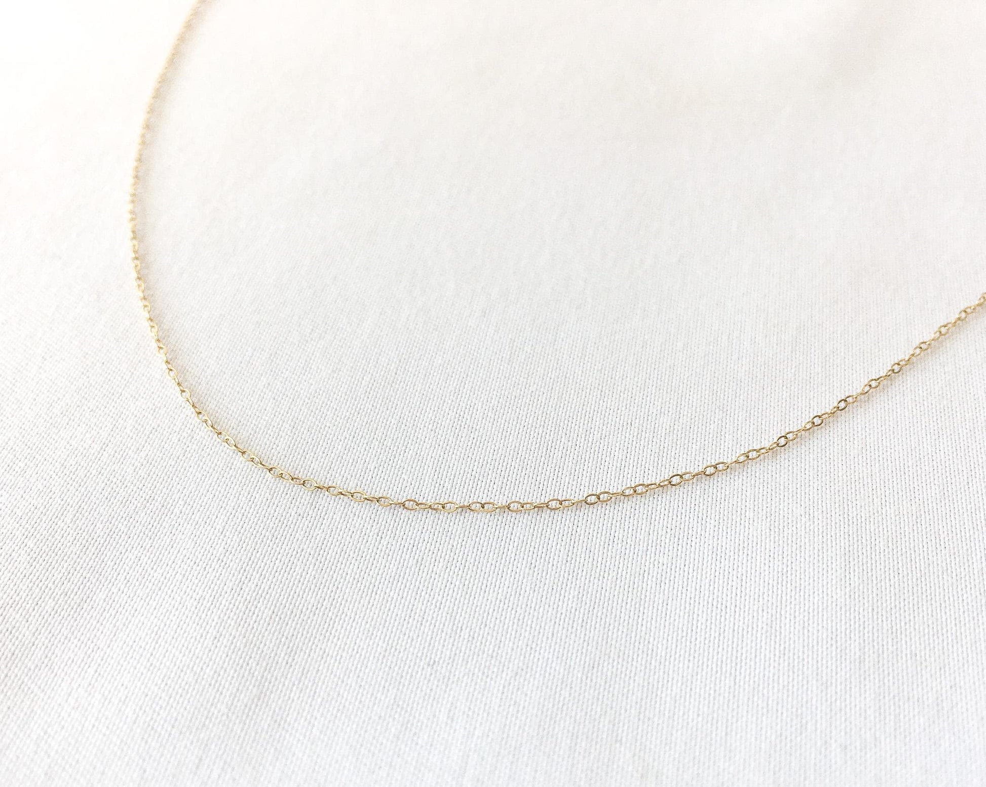 14K Yellow Gold Thin Cable Chain Necklace, Roughly 21", Roughly .5mm, Simple Dainty Everyday Minimalist Layering Chain Necklace