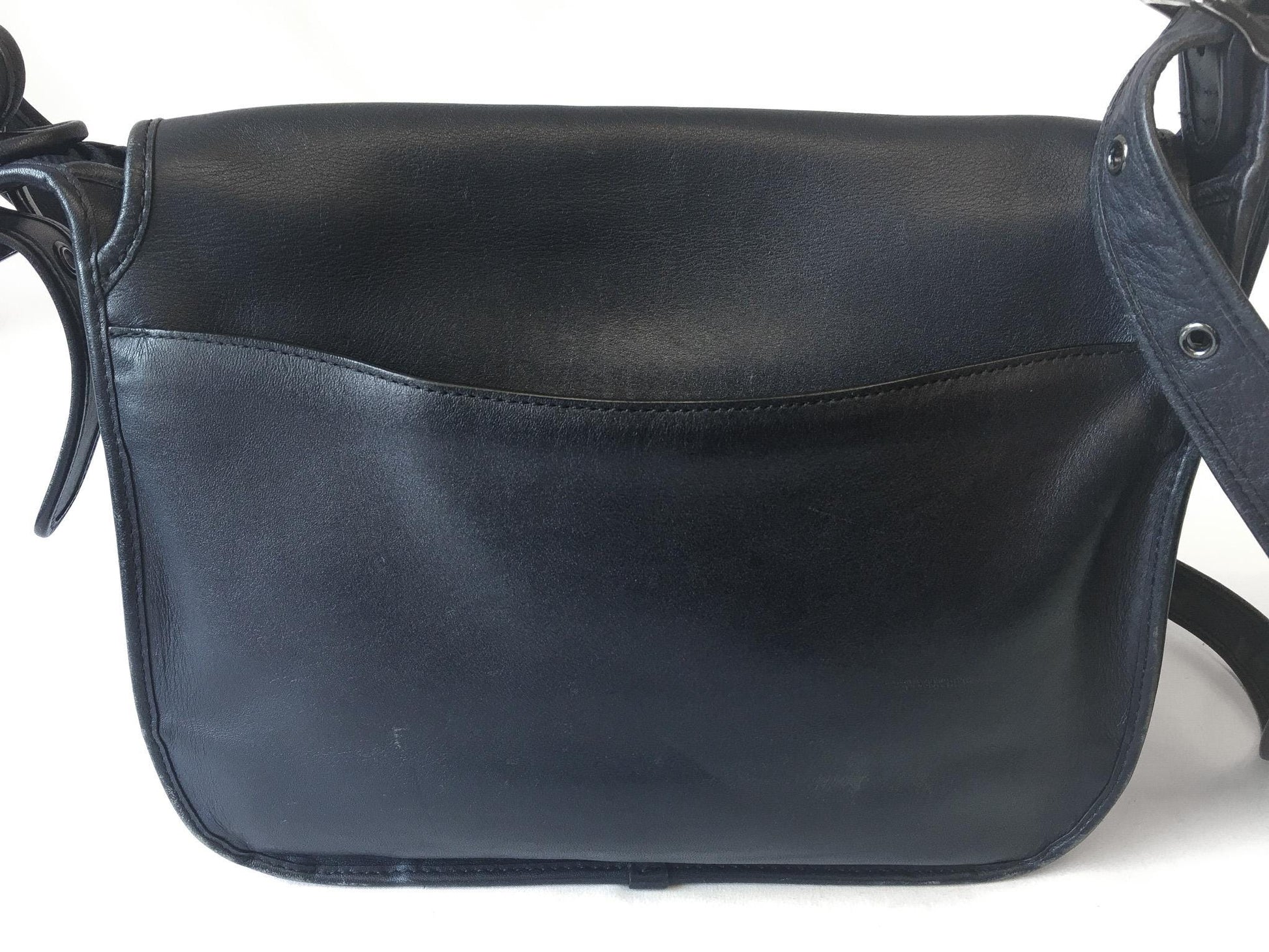 Limited Edition Coach Dark Navy Legacy Saddle Bag 75th Anniversary Leather Crossbody Shoulder Bag, Everyday Classic Coach Handbag
