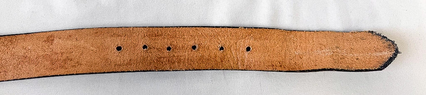Vintage Nascar Dale Earnhardt Jr. Logo Leather Pewter Enamel Belt, Sz. 32"-36" Waist, Vintage Nascar F1 Apparel