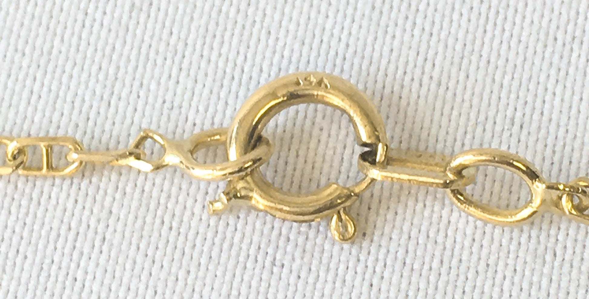 14K Yellow Gold Mariner Anchor Chain Link Necklace, 20 Inches, Roughly 1mm, Simple Dainty Everyday Minimalist Layering Chain Necklace