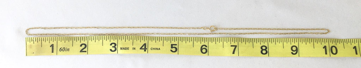 14K Yellow Gold Mariner Anchor Chain Link Necklace, 20 Inches, Roughly 1mm, Simple Dainty Everyday Minimalist Layering Chain Necklace
