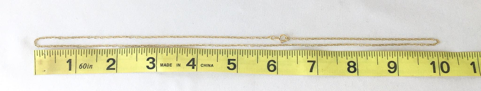 14K Yellow Gold Mariner Anchor Chain Link Necklace, 20 Inches, Roughly 1mm, Simple Dainty Everyday Minimalist Layering Chain Necklace