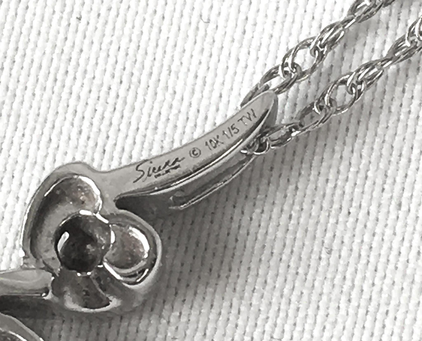 10K Sirena White Gold Diamond Twisted Heart Journey Pendant Necklace, 18", Simple Everyday Elegant Diamond Necklace